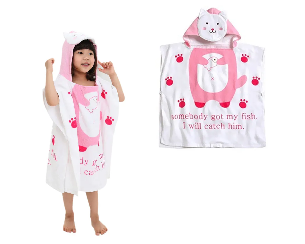 1.2 meters Cartoon Bathrobe Cloak for Kids