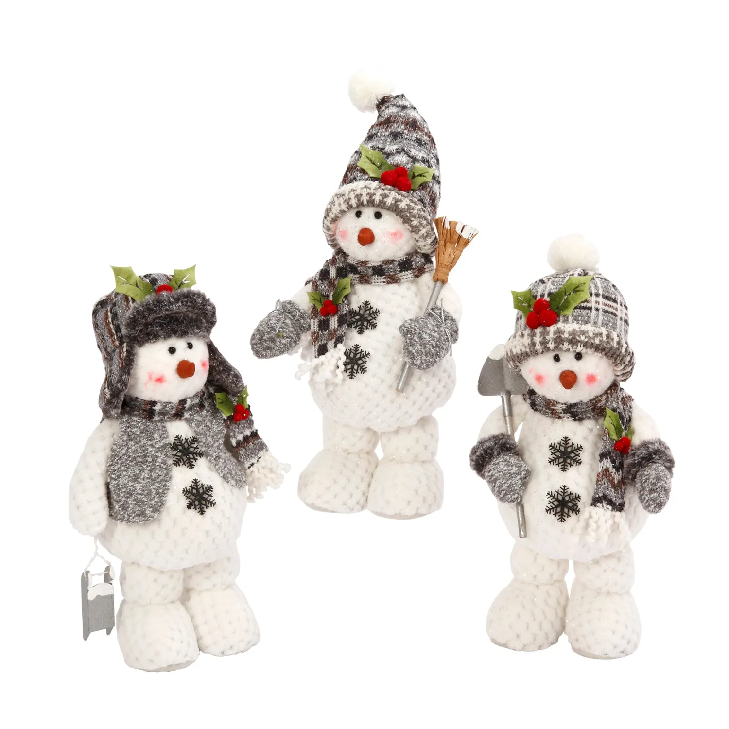 16" Plush Standing Snowman Decorative Figurines