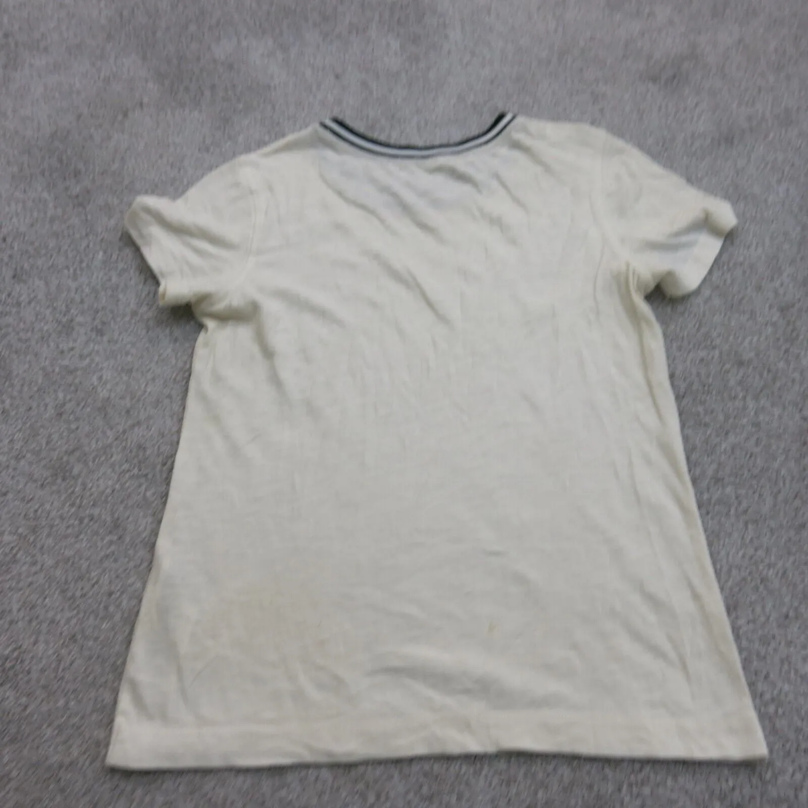 Abercrombie & Fitch Womens T Shirt Top Crew Neck Cap Sleeves OFF White Size XS