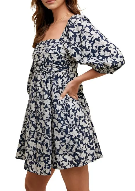 About It Floral Ruched Mini Dress