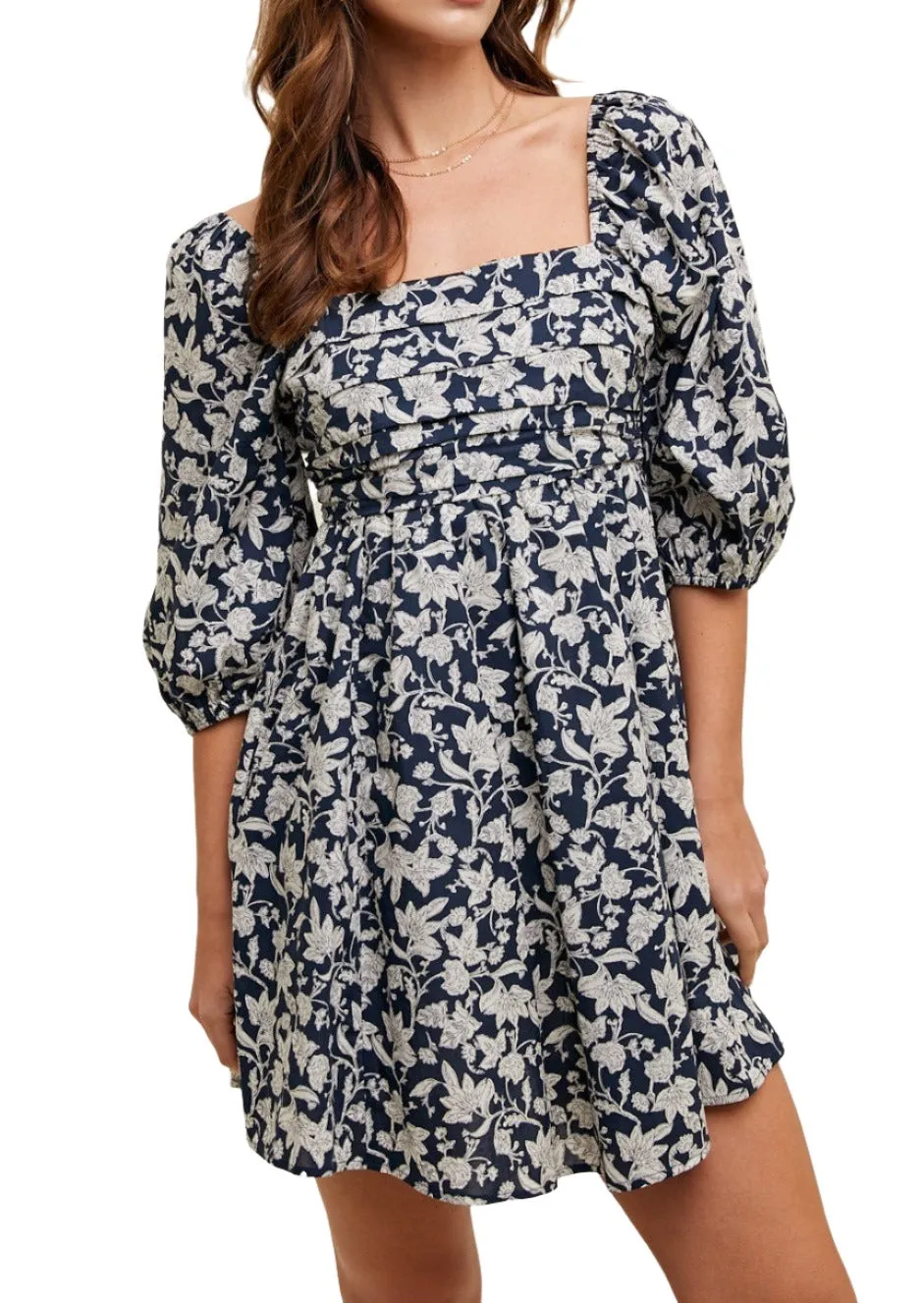 About It Floral Ruched Mini Dress