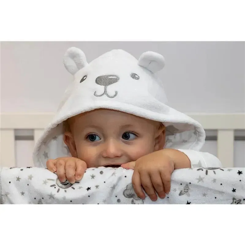 A.D Sutton - Baby Terry Cloth Plush Animal Face Robe, 0-9 Month Baby Robe with Ears, White Bear