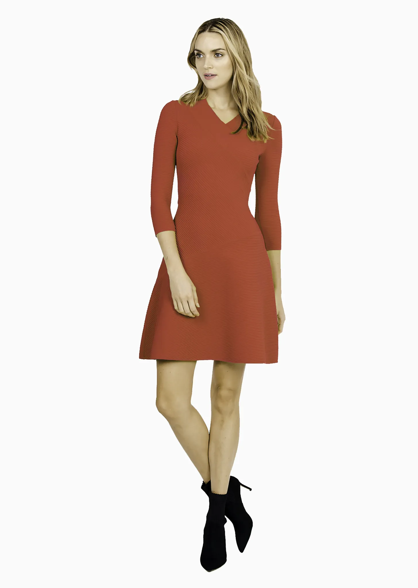 Alaina – Ottoman Knit A-Line Wrap Dress