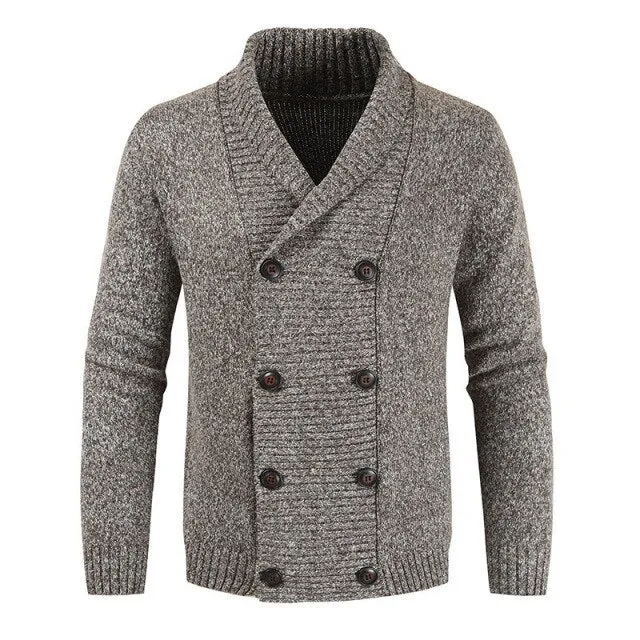 Ashoreshop Mens Oversized Thick Double Breasted Cardigan Sweater