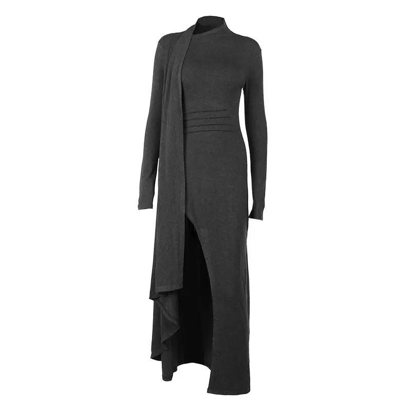 Asymmetrical Knit Long Dresses for Women Winter Fashion Kendall Outfits