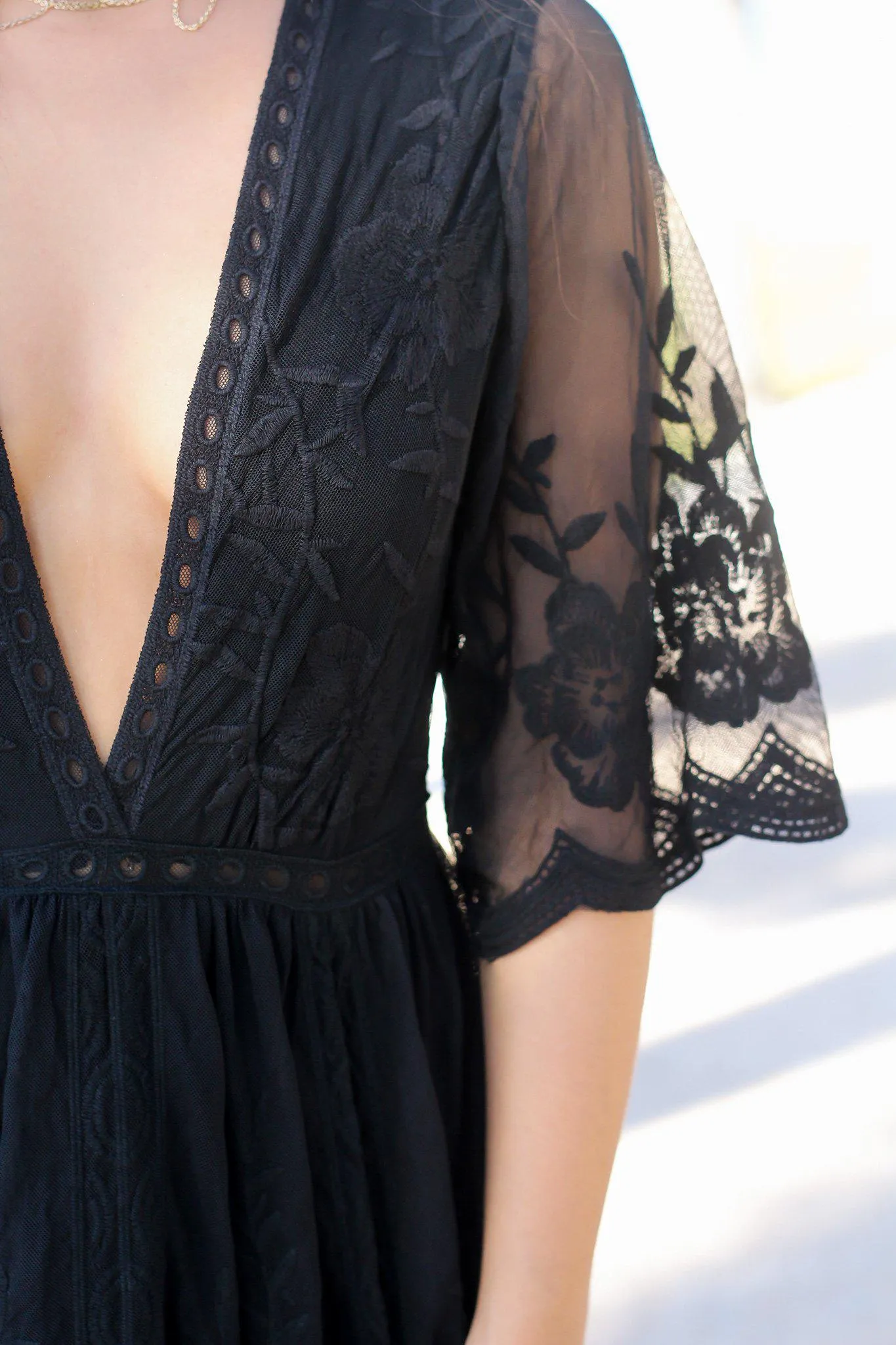 Black Lace Maxi Romper