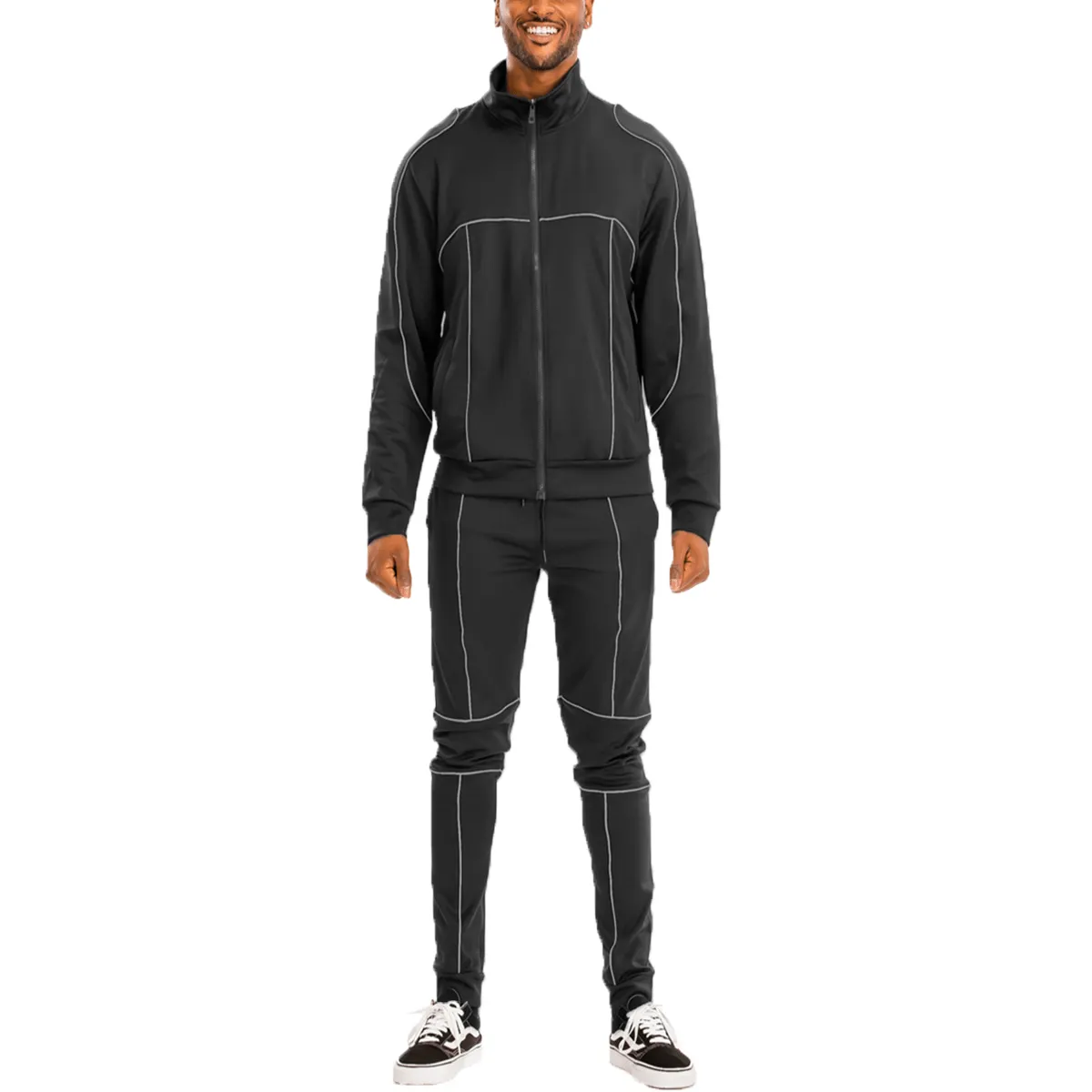 Black Reflective Track Suit