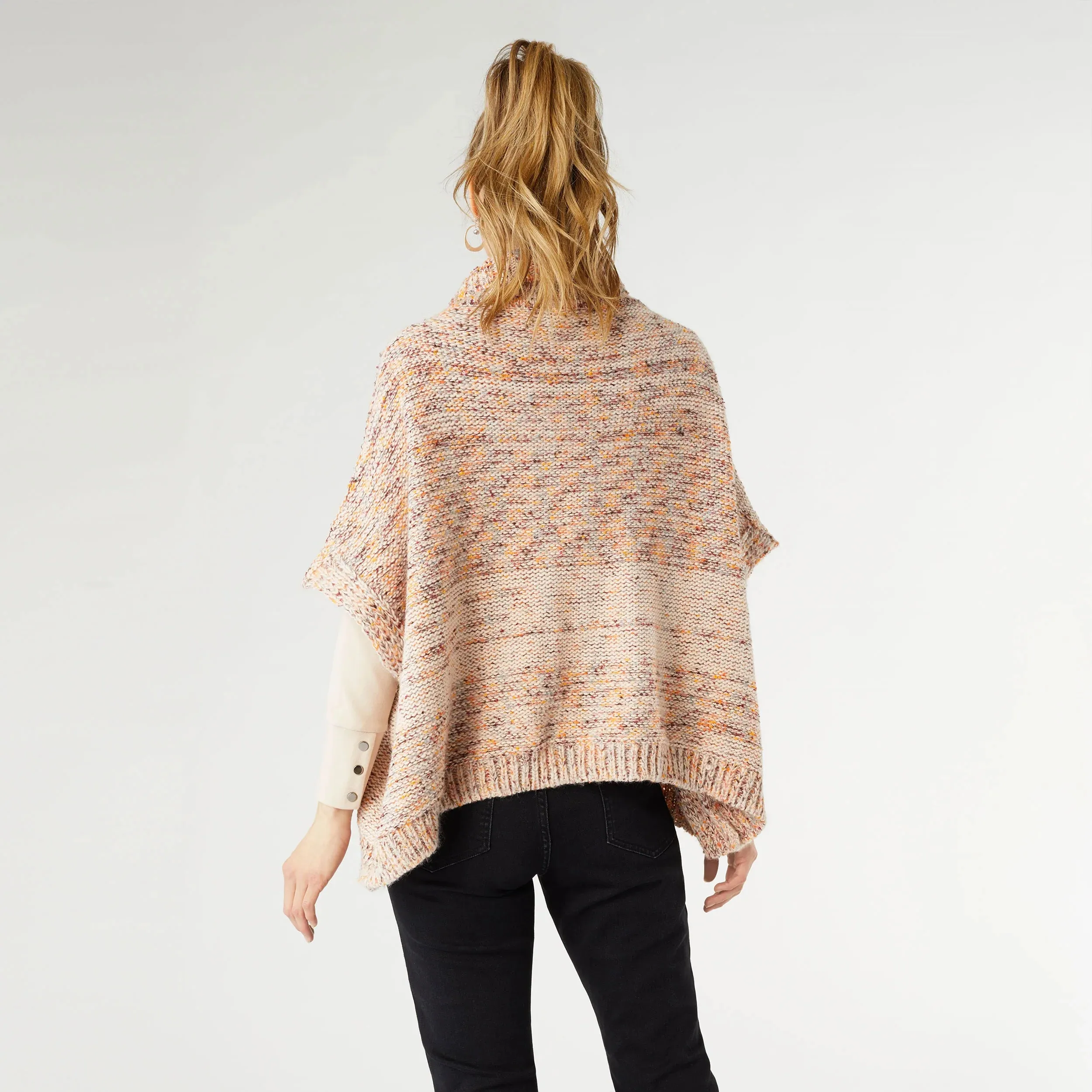 Bolton Confetti Turtleneck Poncho - Multi