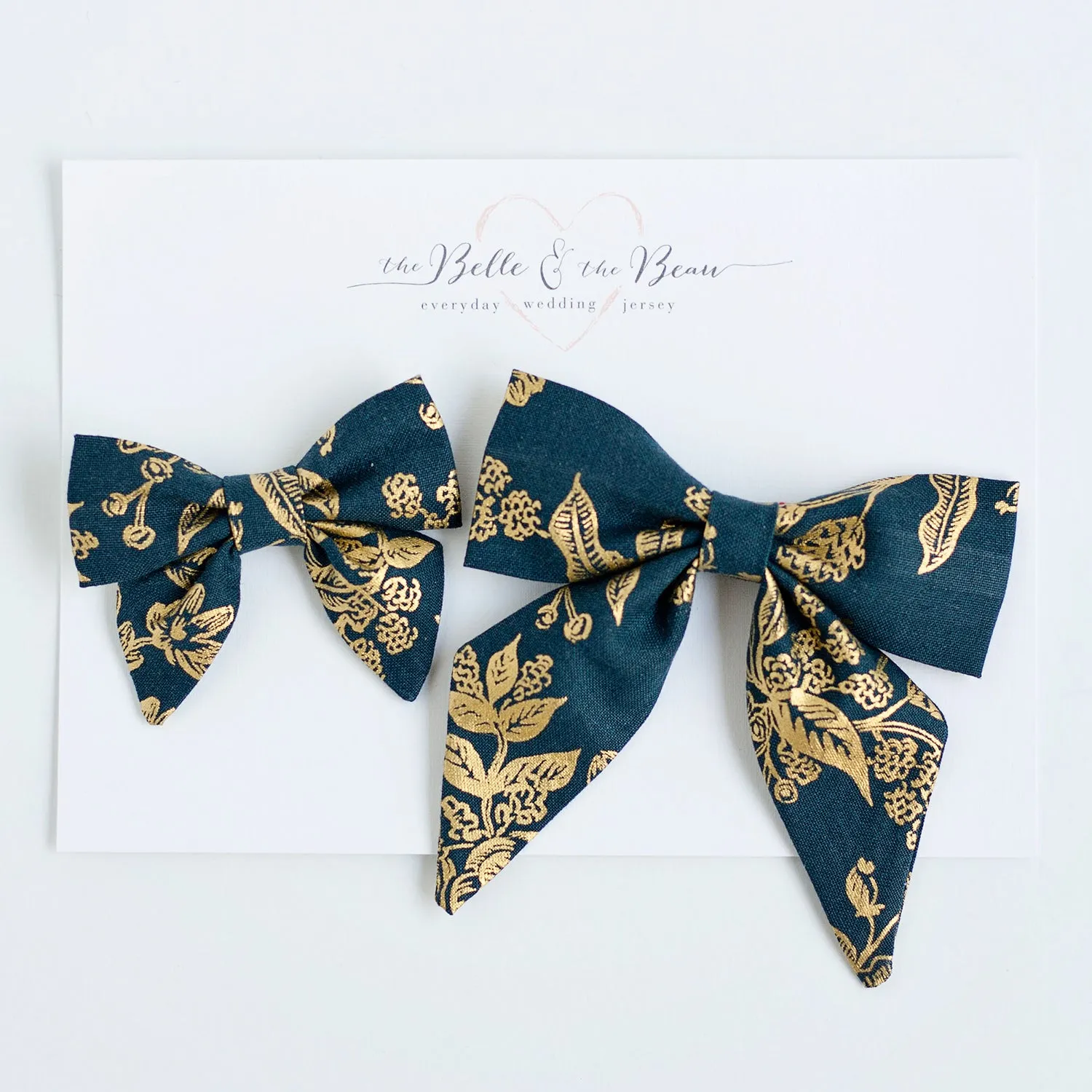 Boy's Bow Tie / Navy Metallic Toile