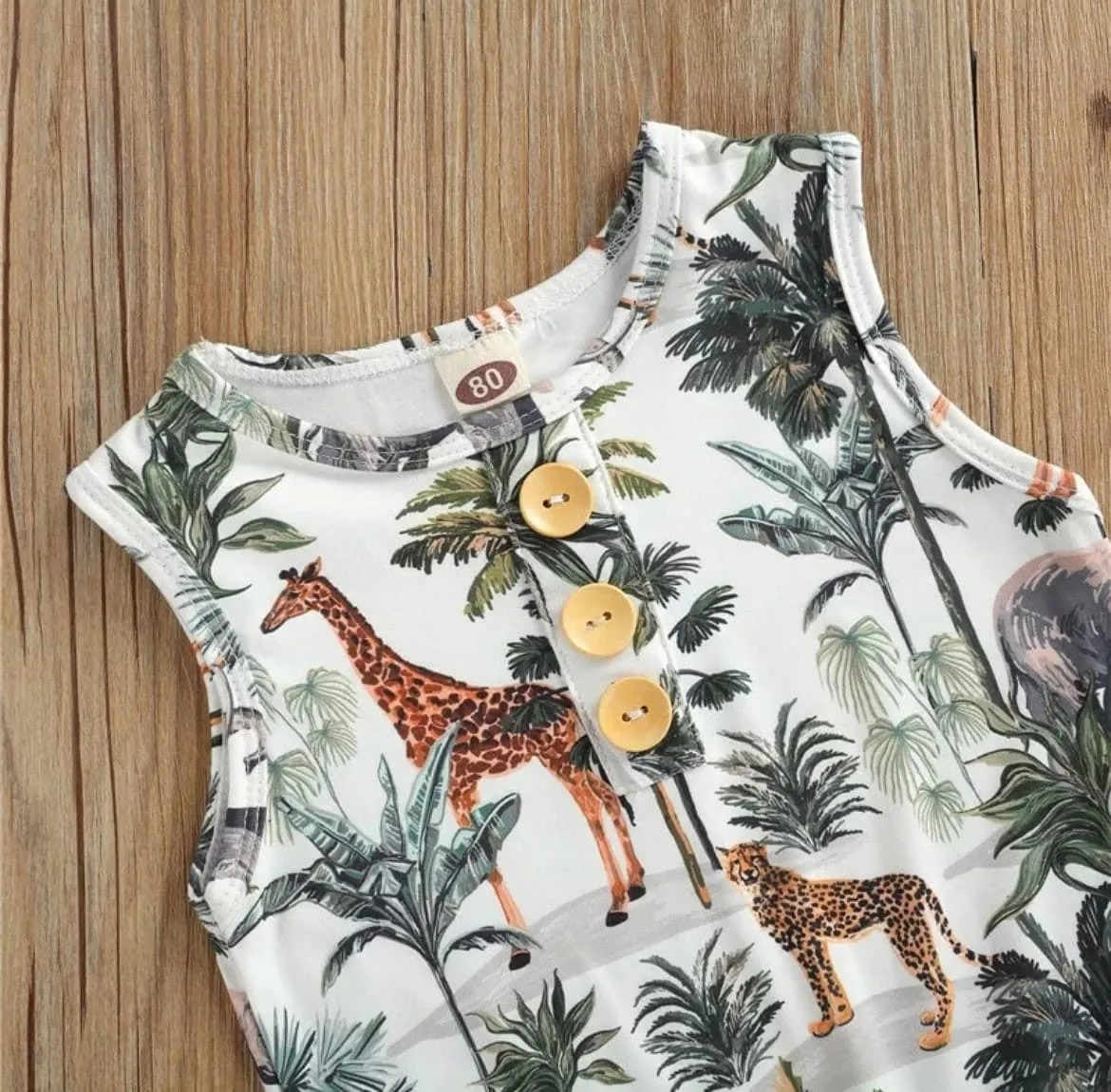 Boys Jungle Print Romper