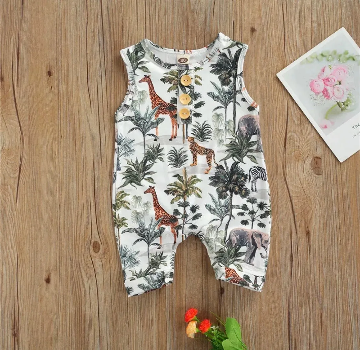 Boys Jungle Print Romper