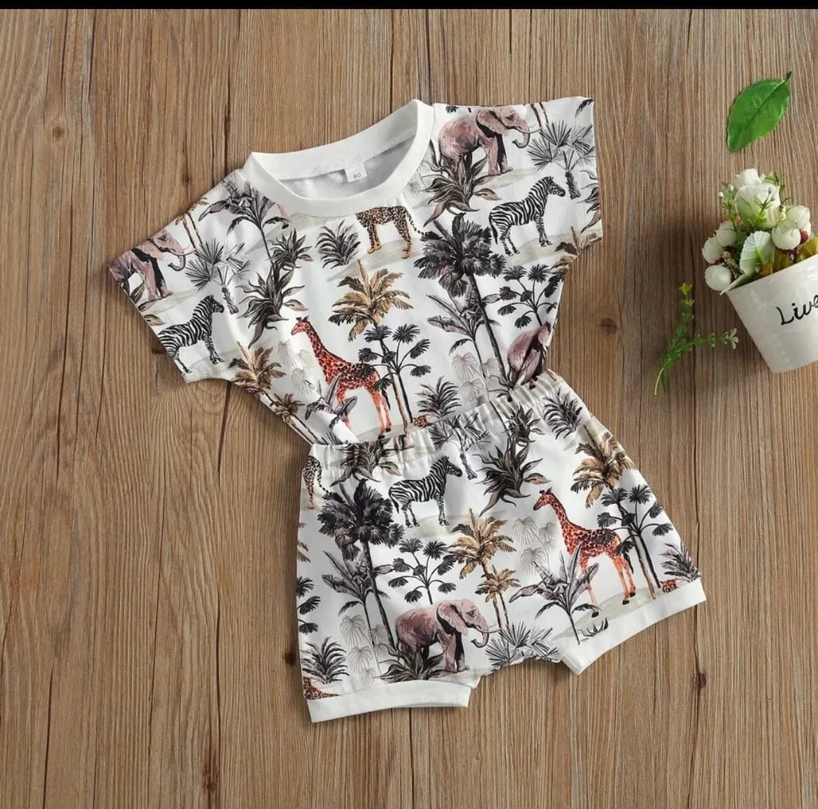 Boys Jungle Print Romper