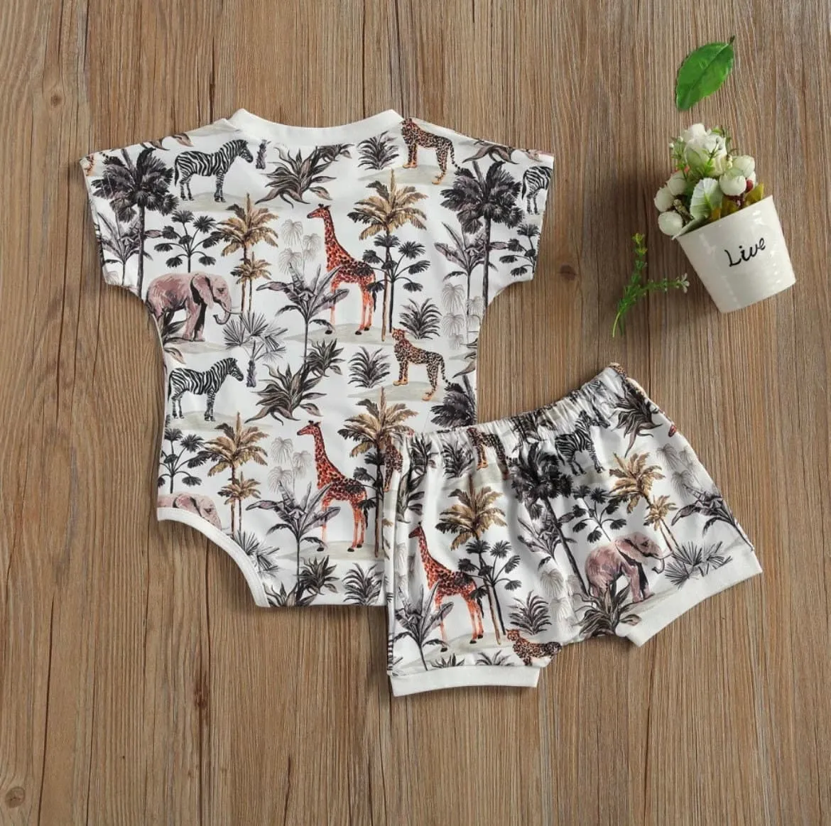 Boys Jungle Print Romper