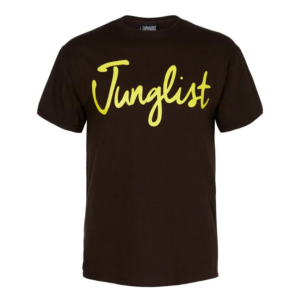 Brown Junglist T-Shirt with yellow print