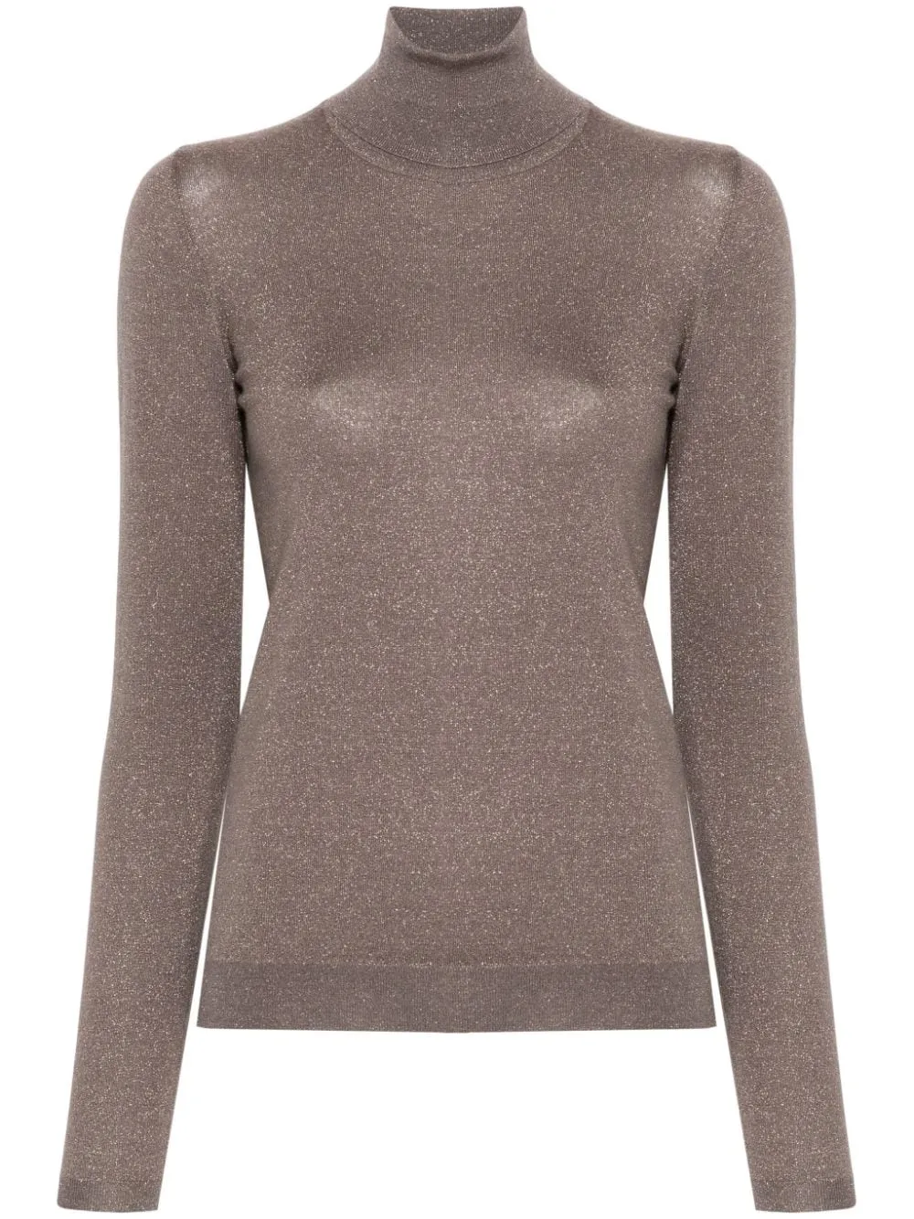 BRUNELLO CUCINELLI Silken Cashmere Turtleneck Sweater in Coffee Brown