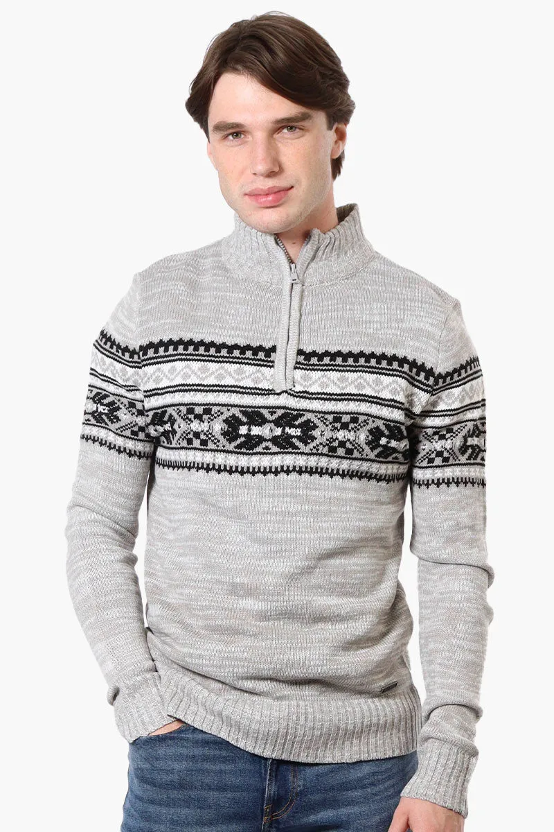 Canada Weather Gear Fair Isle Pattern Pullover Sweater - Grey