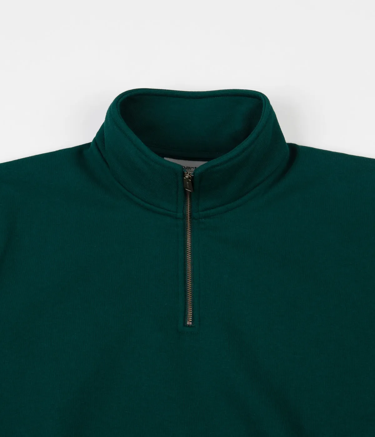 Carhartt Chase Zip Neck Sweatshirt - Dark Fir / Gold