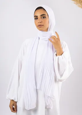 Cascade Pleat Hijab - White