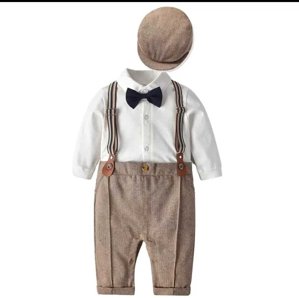 Charlie - Baby Boy Gentleman Romper Wedding Suit , Size Newborn to  3 years