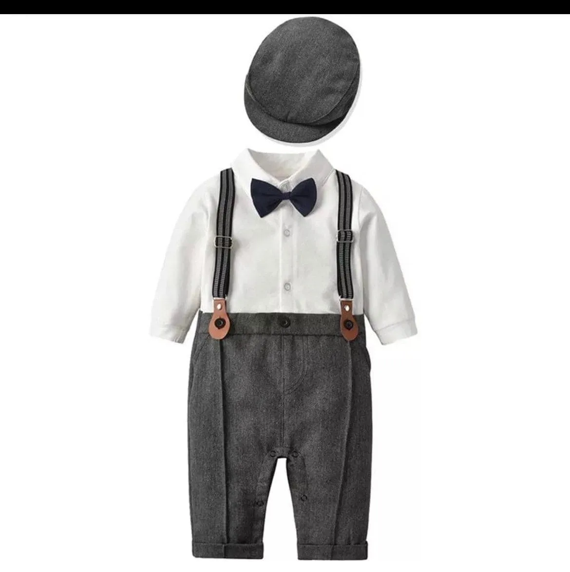 Charlie - Baby Boy Gentleman Romper Wedding Suit , Size Newborn to  3 years