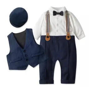 Charlie - Boy Gentleman Romper Wedding Suit , Size Newborn Baby to  3 years