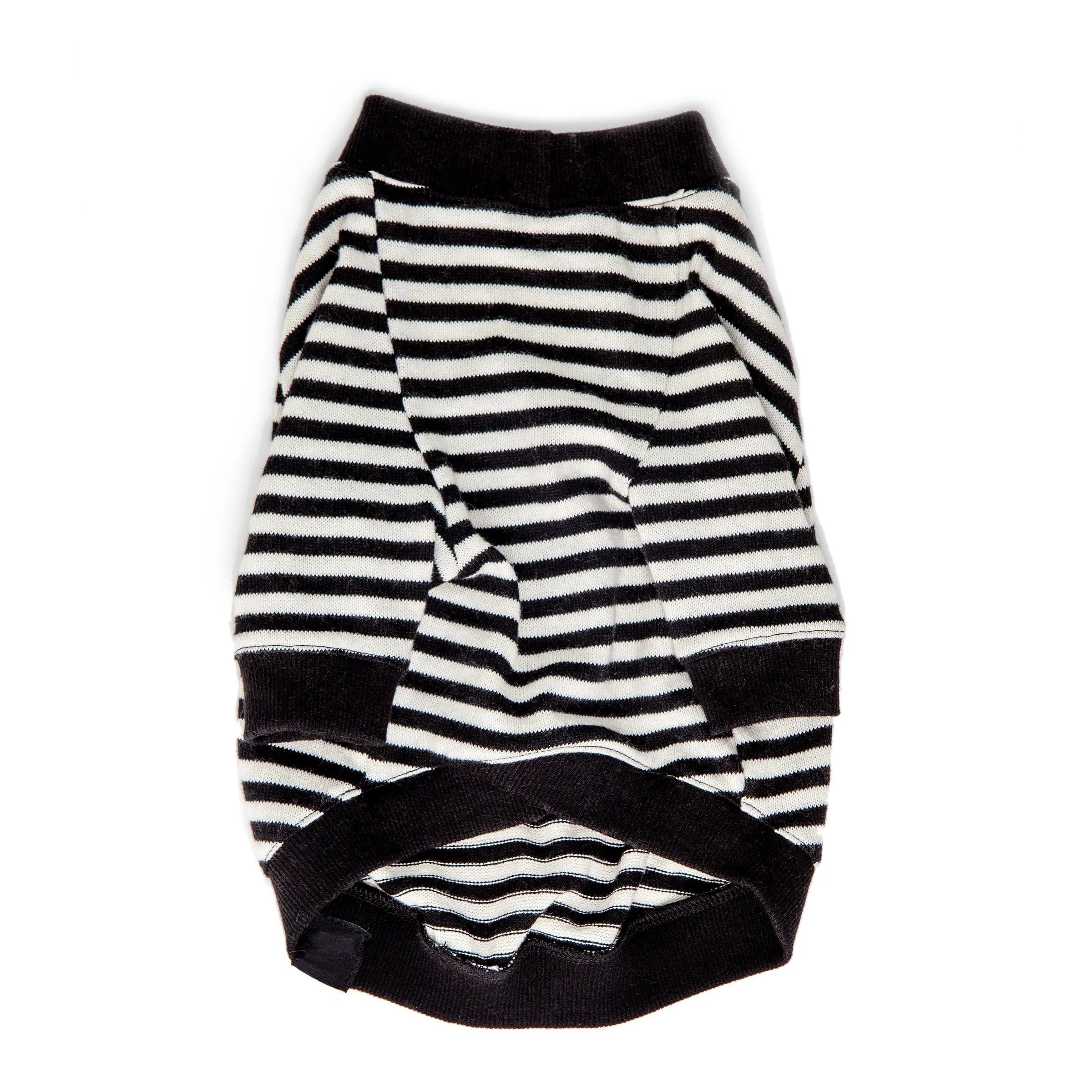 Cheeky Stripe Pullover in Black & White with Black Trim