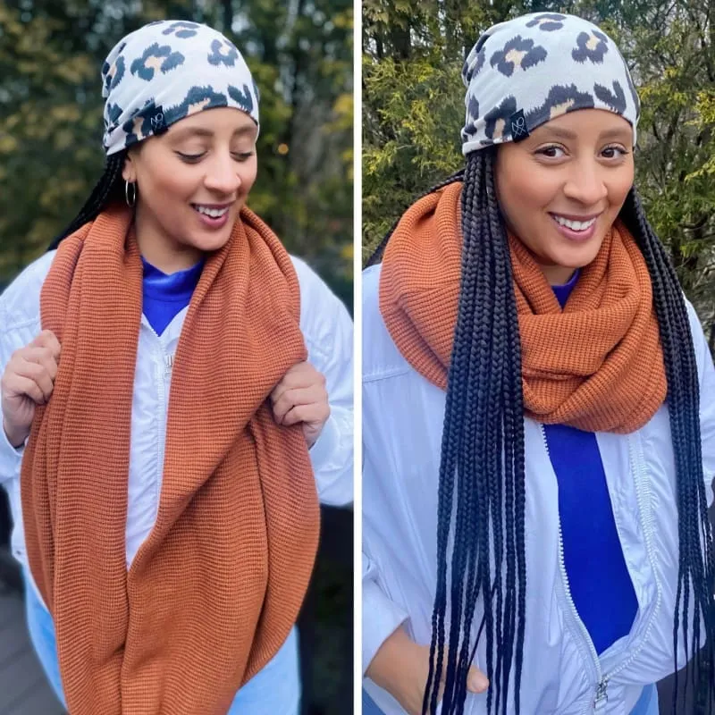 Chunky Knit Infinity Scarf | Caramel