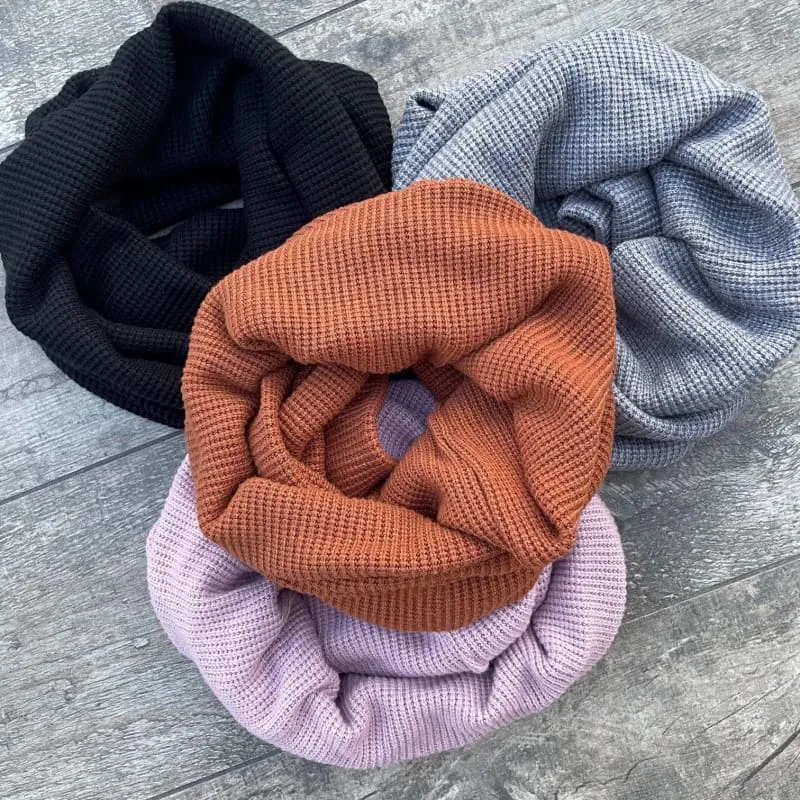 Chunky Knit Infinity Scarf | Caramel