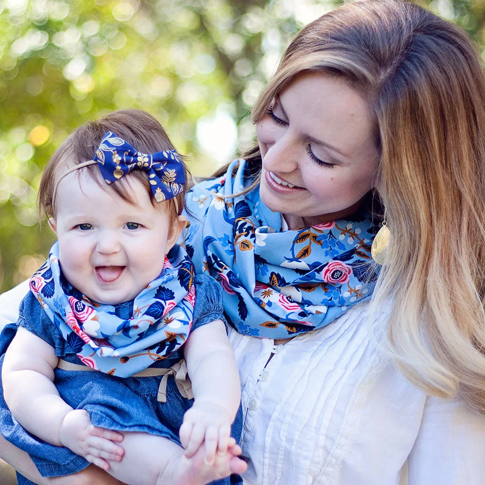 Classic Hair Bow Clip Or Headband / Queen Anne In Navy And Metallic Gold