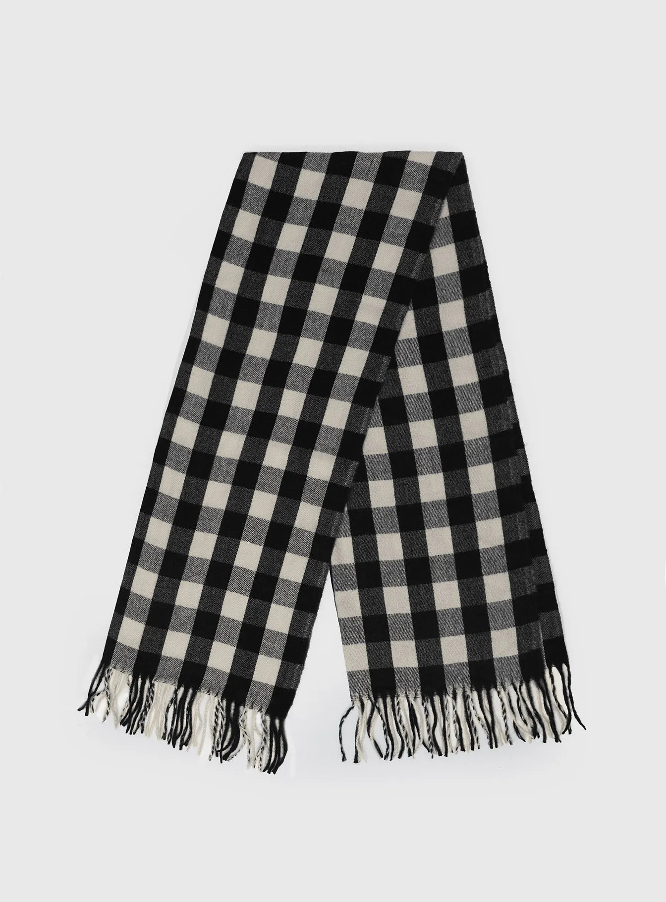 Closed Eyes Scarf Black / White Check