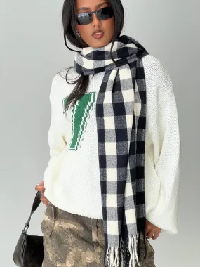 Closed Eyes Scarf Black / White Check