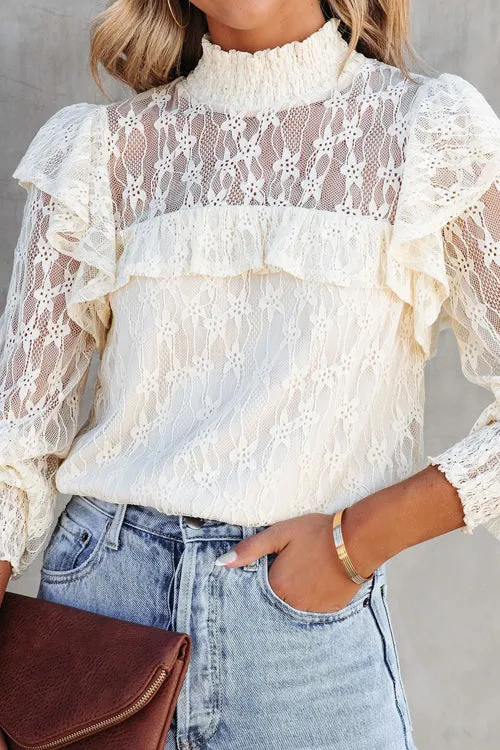 Couldn't Be Better Lace Ruffled Top - 3 Colors