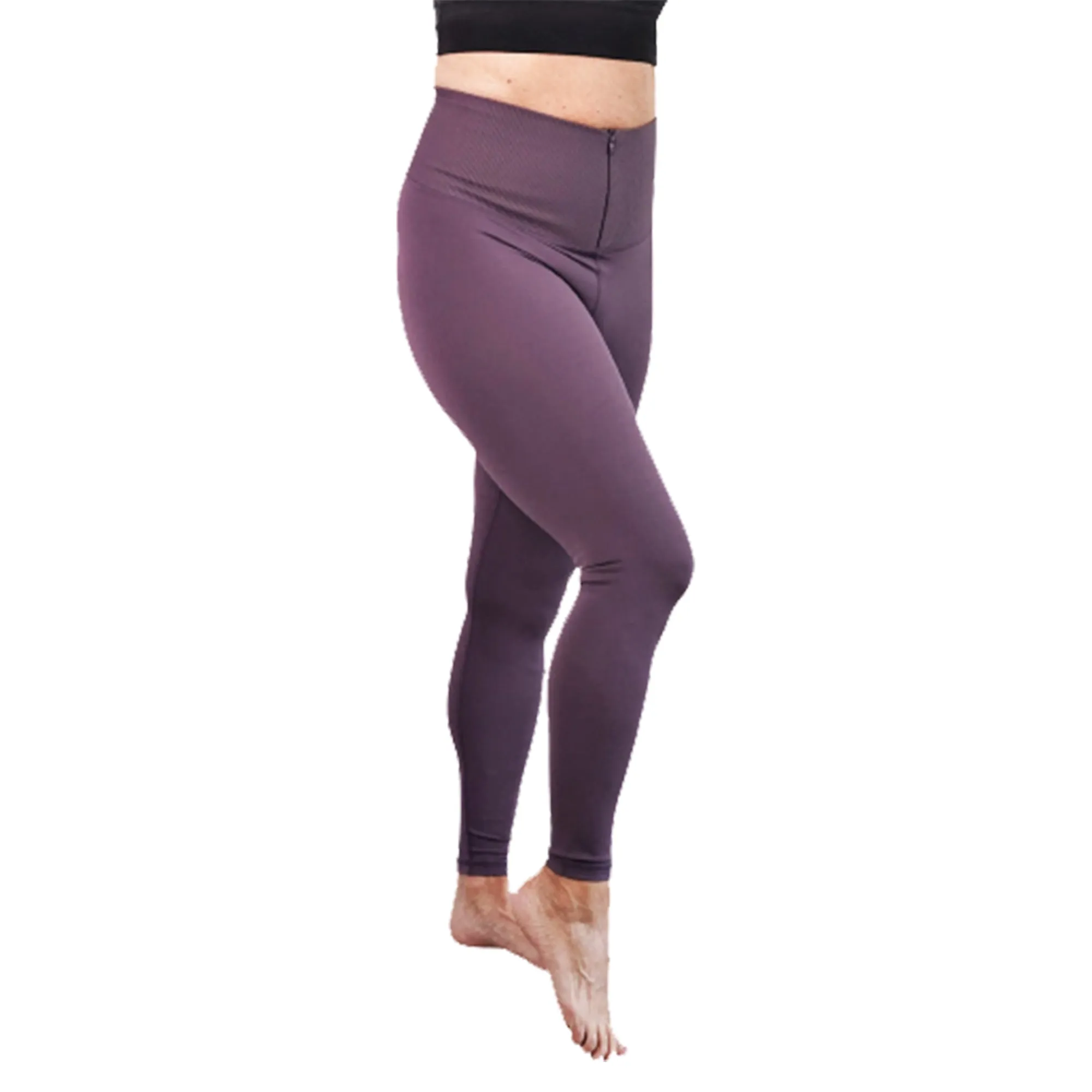 Denise Austin's "Zip Up Your Abs" High Waist Zipper Yoga Leggings - Perfect for women’s