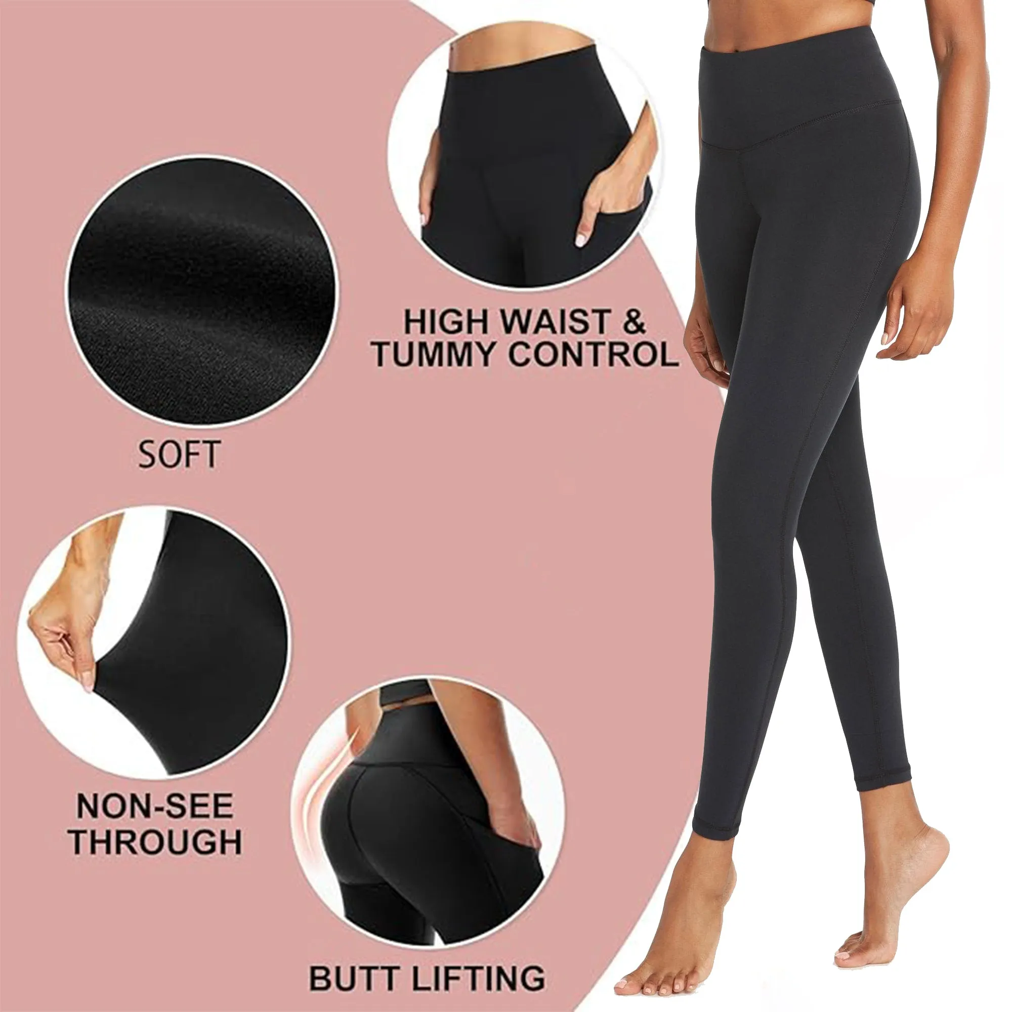 Denise Austin's "Zip Up Your Abs" High Waist Zipper Yoga Leggings - Perfect for women’s