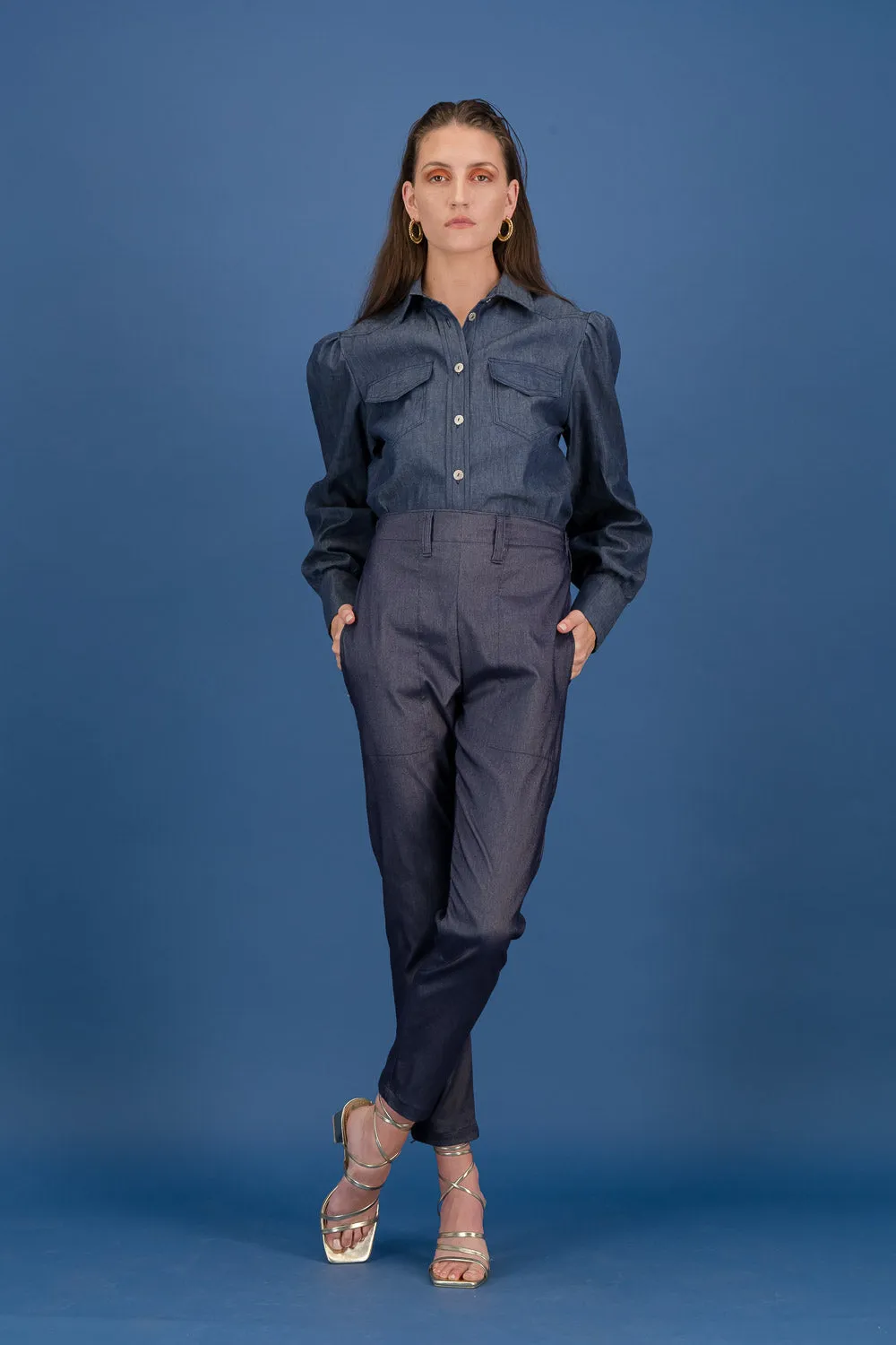 DL ALIA SHIRT   - dark wash