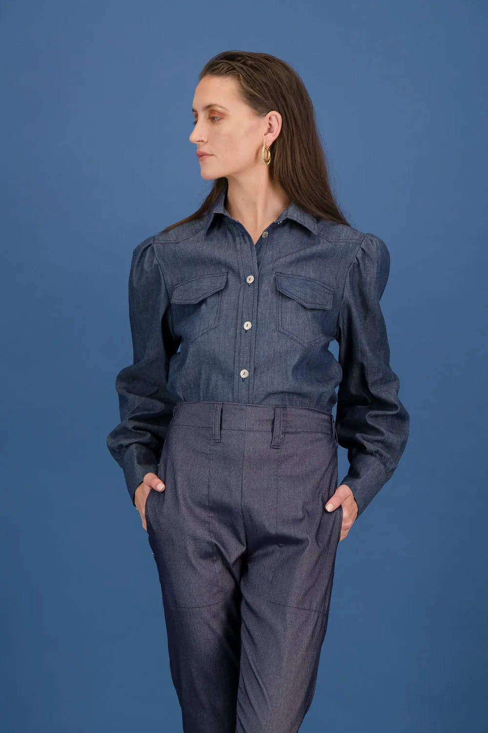 DL ALIA SHIRT   - dark wash