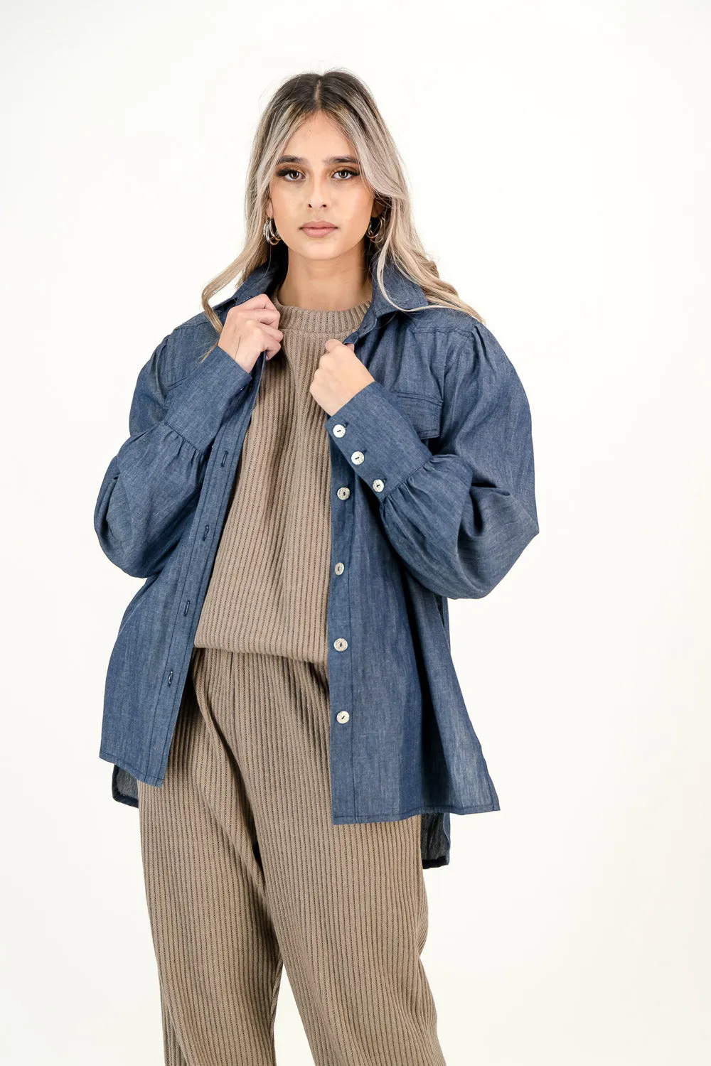 DL ALIA SHIRT   - dark wash