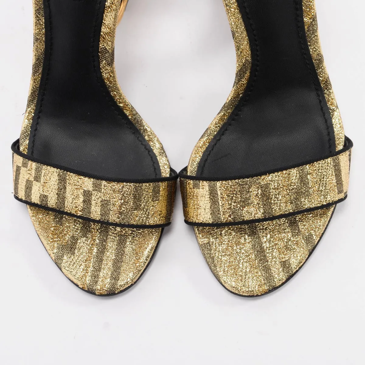 Dolce & Gabbana Gold Metallic Jacquard Keira Sandals 37