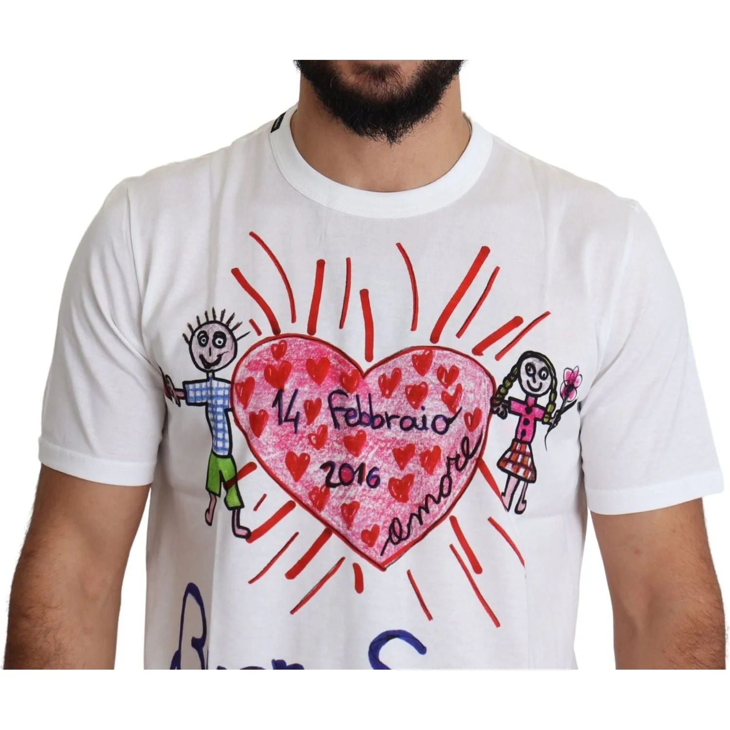 Dolce & Gabbana Romantic Heart Print Crew Neck Tee