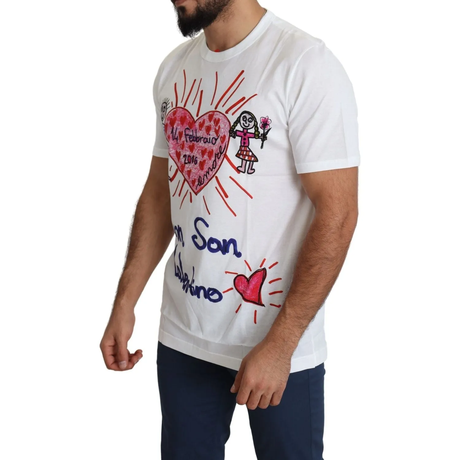 Dolce & Gabbana Romantic Heart Print Crew Neck Tee