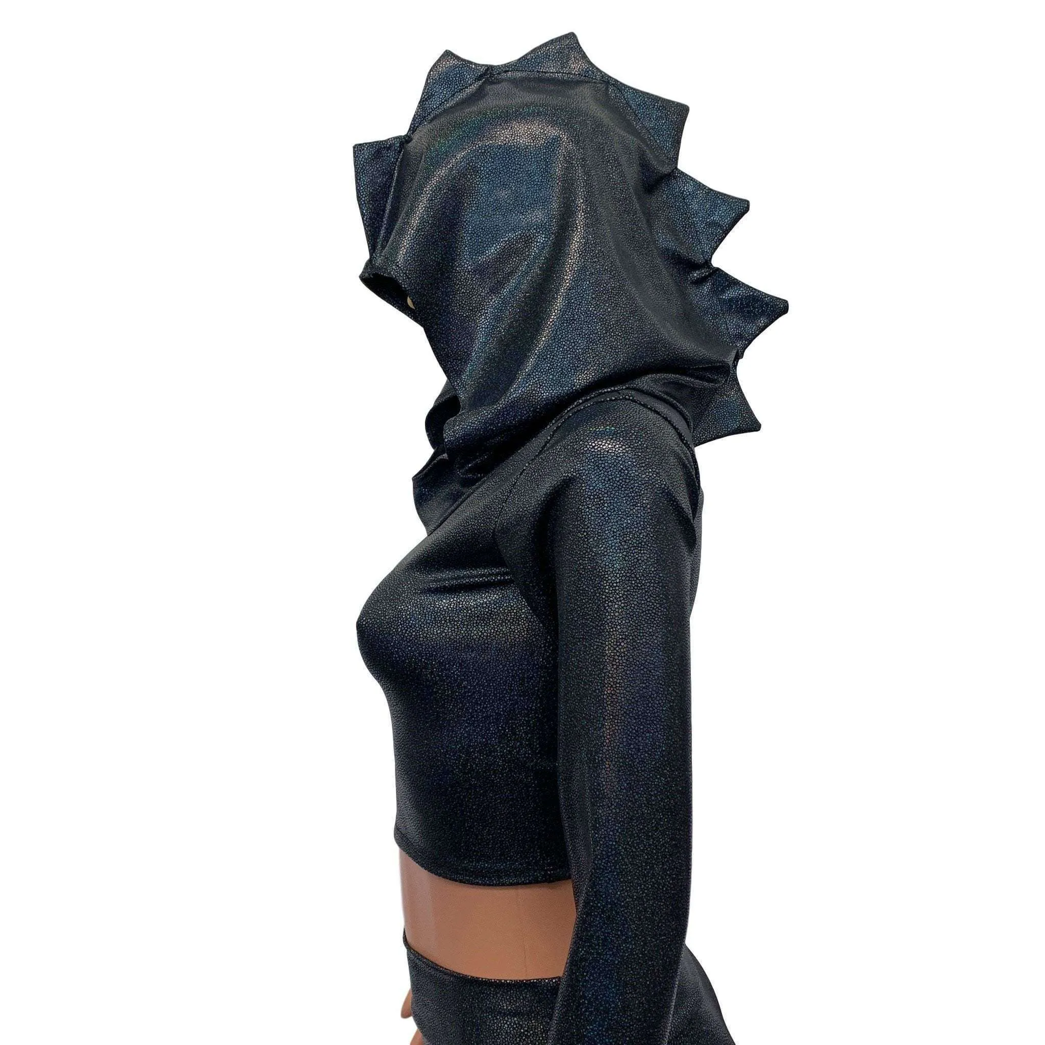 Dragon Costume - Black Holographic Hoodie & Skirt