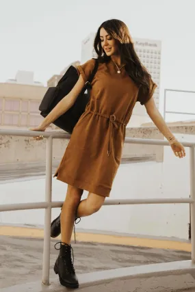 Drawstring Sport Dress in Camel