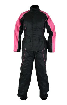 DS598PK Women's Motorcycle Rain Suit (Hot Pink)