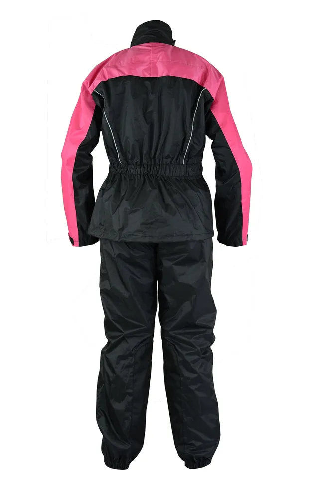 DS598PK Women's Motorcycle Rain Suit (Hot Pink)