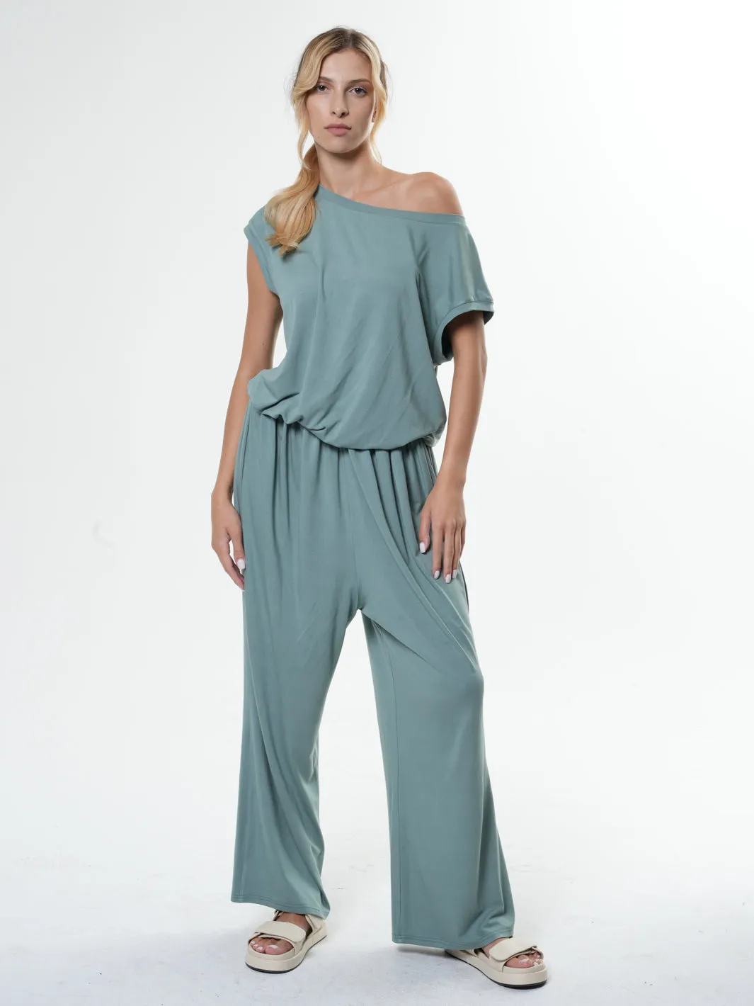 Elastic Waist Summer Jumpsuit