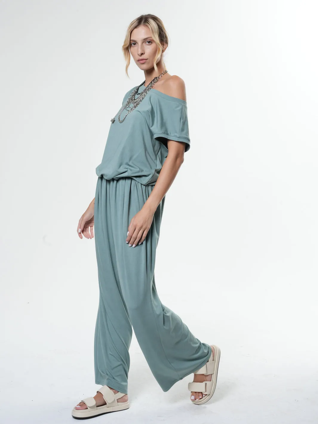 Elastic Waist Summer Jumpsuit