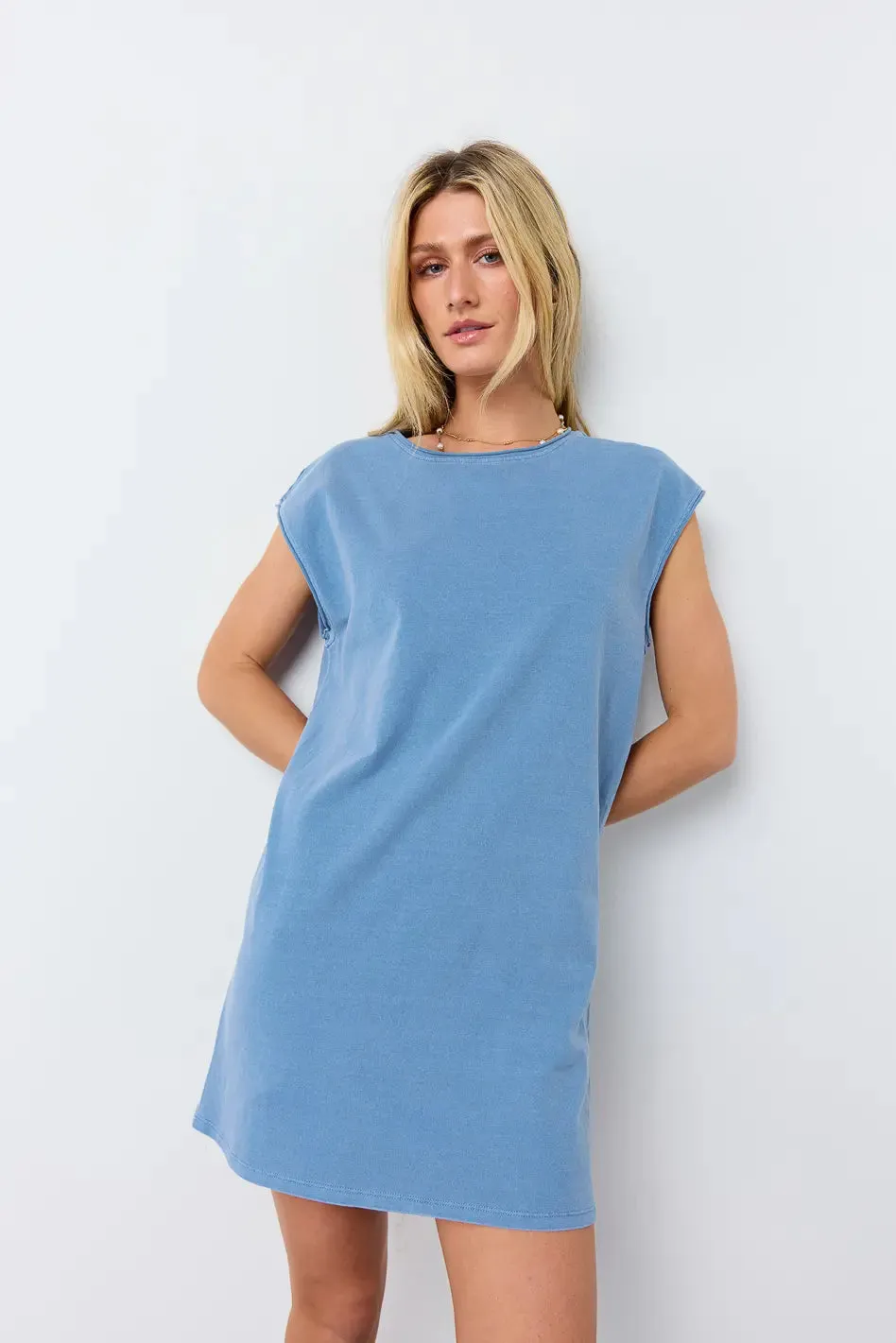 Elena T-Shirt Dress in Blue - FINAL SALE