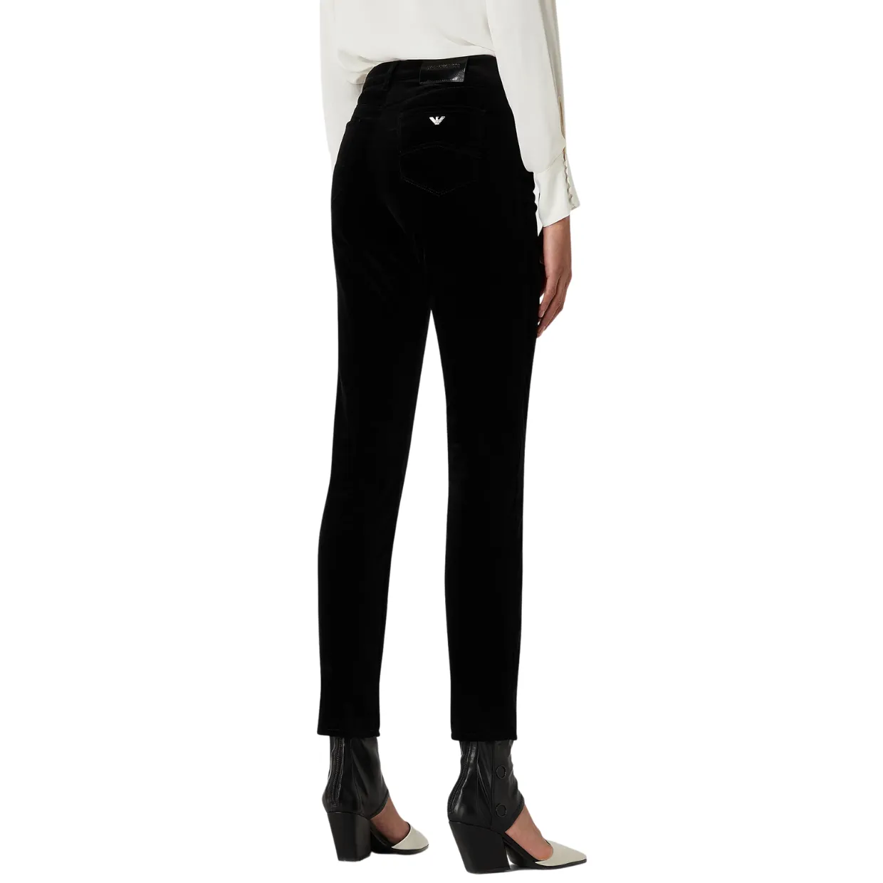 Emporio Armani J20 Stretch-Velvet Super-Skinny Trousers