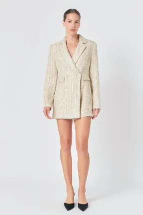 Endless Rose - Premium Sequins Tweed Romper