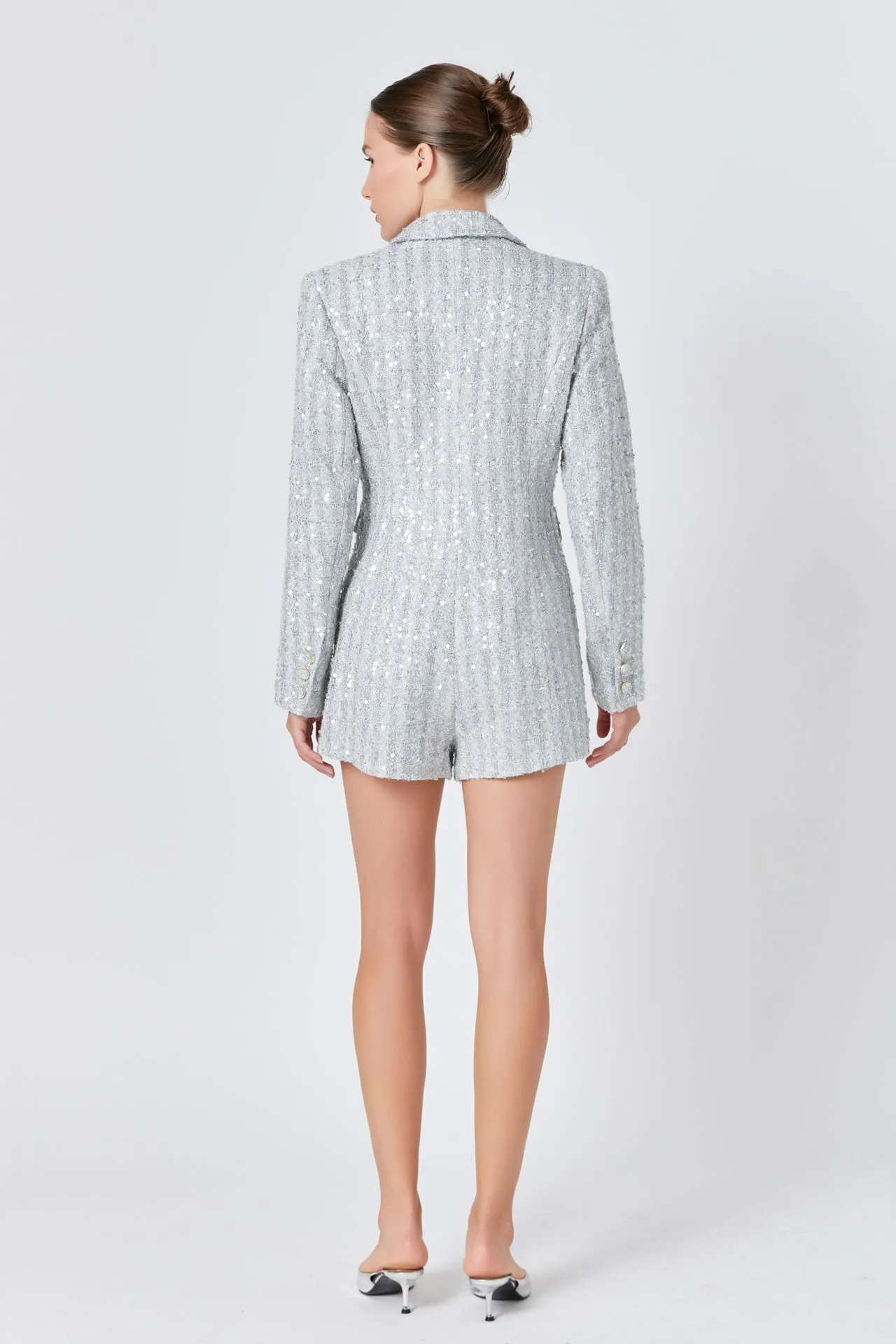 Endless Rose - Premium Sequins Tweed Romper